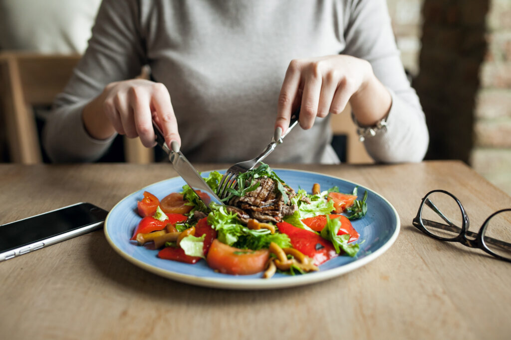 Prato com alimentação saúdavel